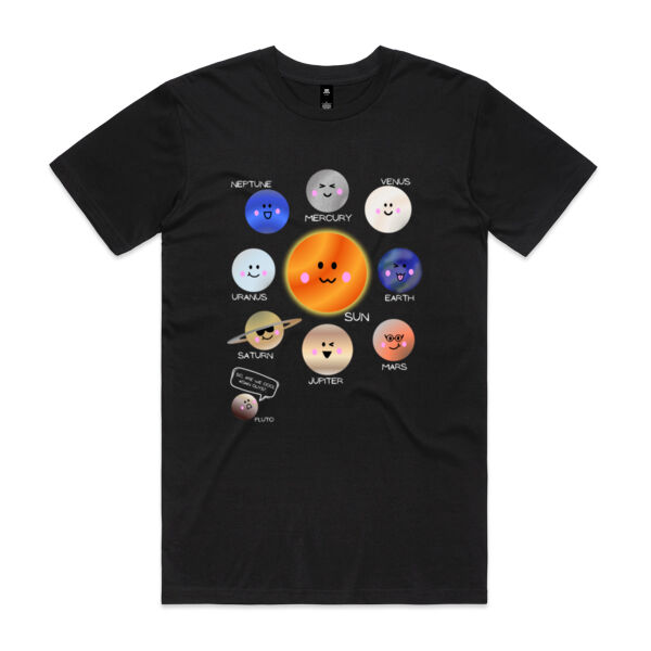 Cute Solar system t-shirt including Pluto  - Mens Staple T shirt Thumbnail